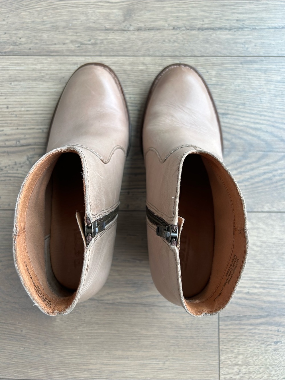 Born Western Style Ankle Booties in Light Beige - Picture 2 of 10